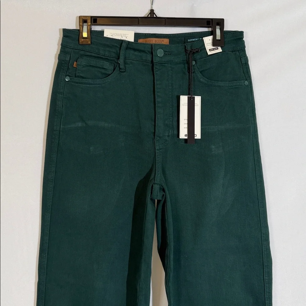 NWT Judy Blue Jeans Size 30 High Waist Cropped With Tummy Control Green - Picture 2 of 13